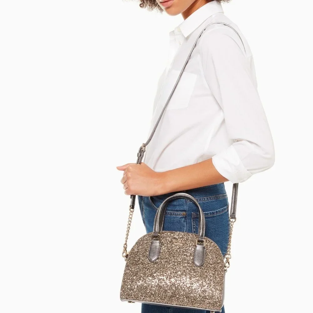 💕NWT Kate Spade glitter Reiley satchel/crossbody